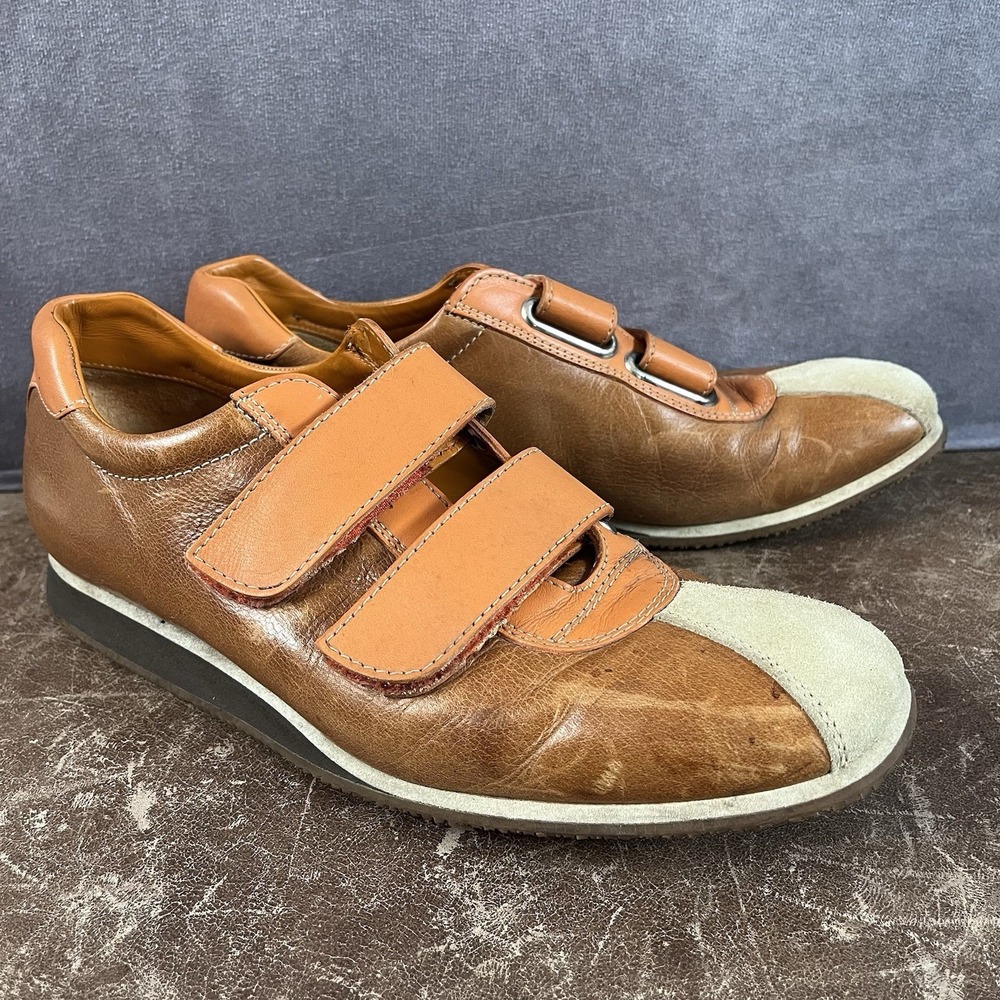 Miu Miu Bowling Shoes Mens 8.5 Brown Leather Suede‎ Made in Italy